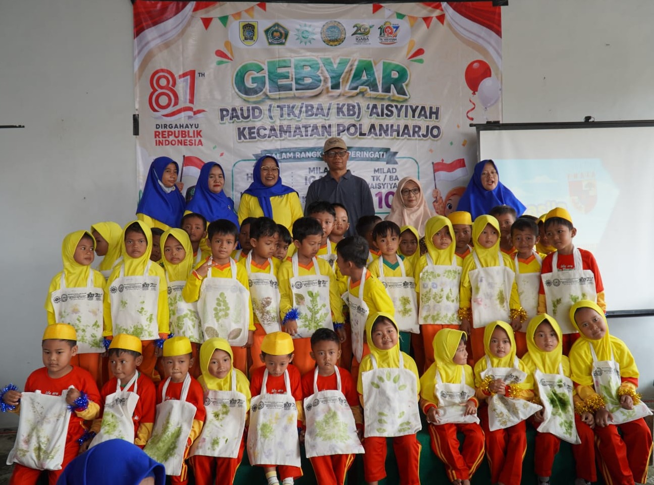 Semarak Ecoprint, 300 Peserta Didik TK Aisyiyah Belajar dan Berkarya di Janti Park